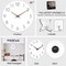 Wall Clock 10 Inch Silent Non Ticking Wood Wall Clocks Battery Operated - Wooden White Modern Office Simple Minimalist Clock Decorative for Kitchen,Home,Bathroom,Living Room(10" White)